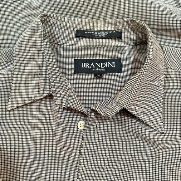 BRANDINI, SET/2, MENS SHIRTS. SMALL PLAID DESIGN. LONG SLEEVE. SIZE M - Picture 8 of 9